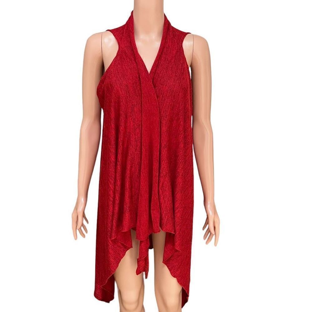 Women's Lightweight Sleeveless Draped Open Cardigan one size